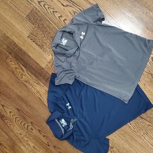 2 Under Armour boys size M golf shirts